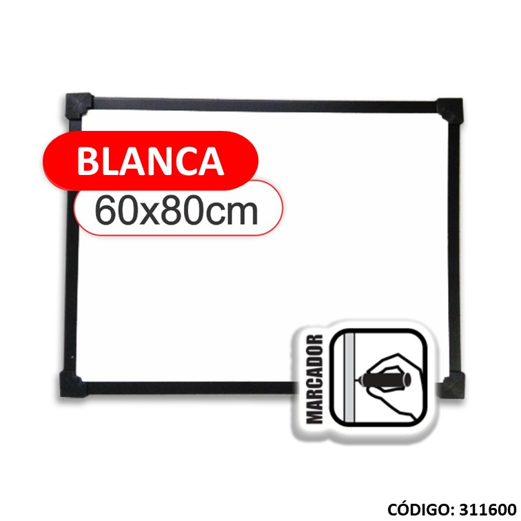 Pizarra blanca liggo 60x80cm. plast