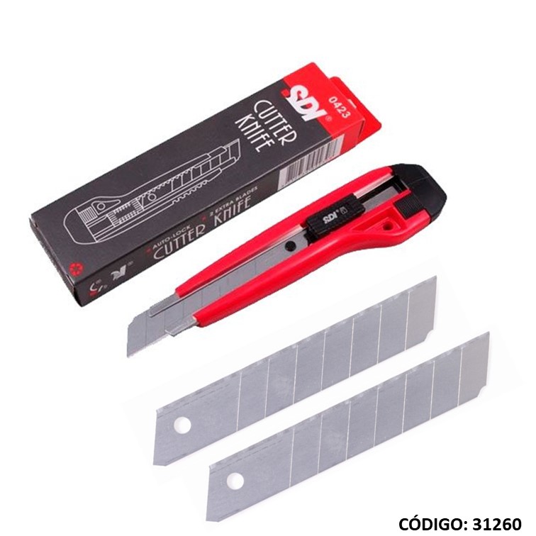 Estilete 18mm. sdi plast. c/guia 0423