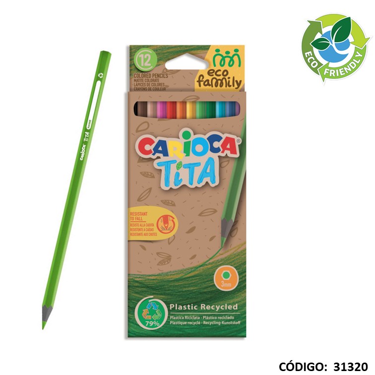 Lapiz/color carioca tita eco family x12l