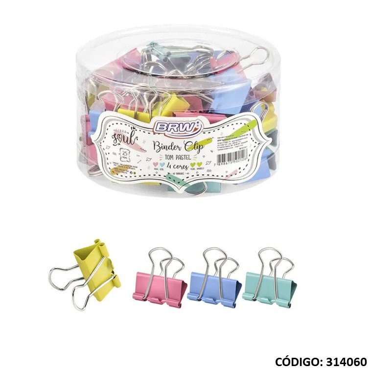 Aprietap brw binder clip pastel 25mm