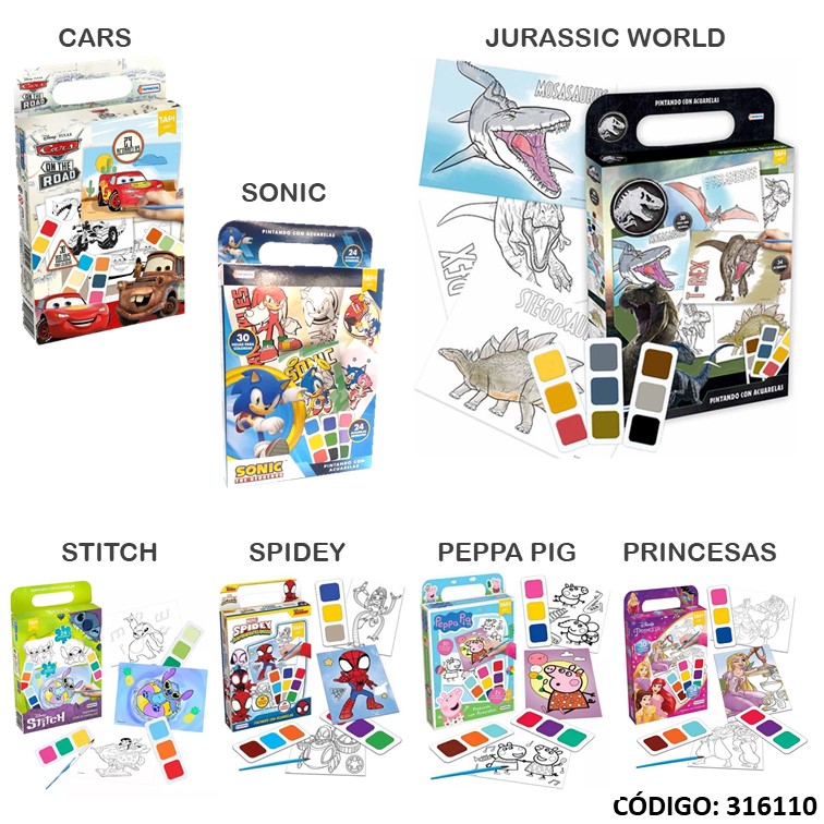 Set tapi pintando c/acuarelas licencia