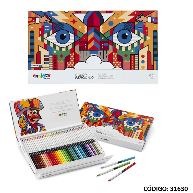 Lapiz/color carioca plus 4.0 x40 largos