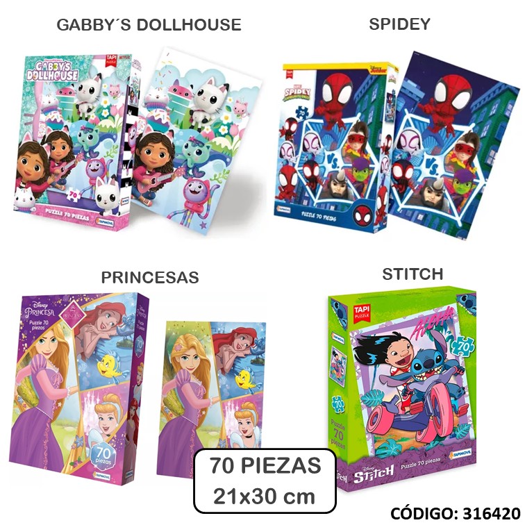 Juegos tapi puzzle 70pzs. lic. 21x30cm