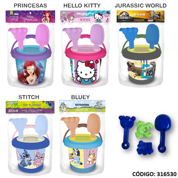 Juegos tapi set de playa balde+acc. lic