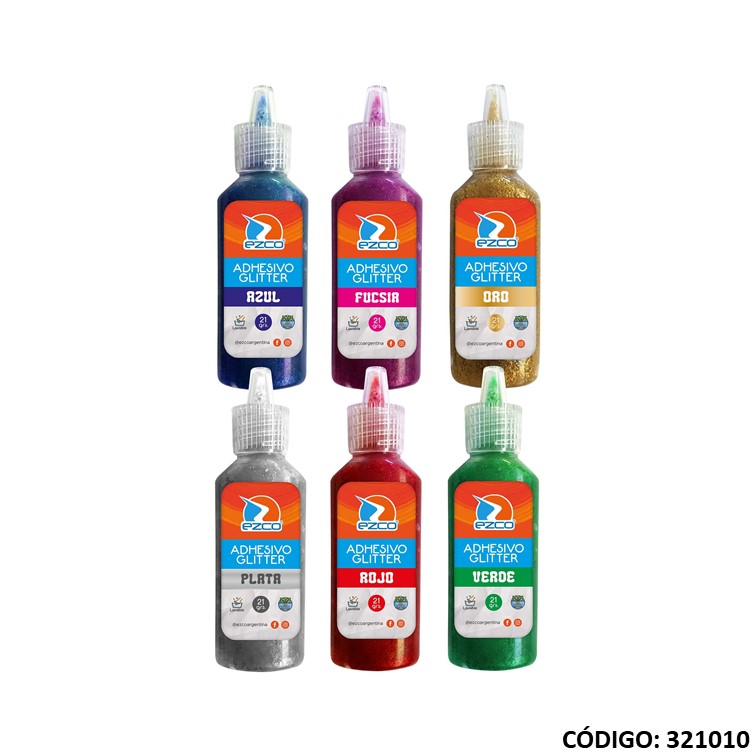 Adhesivo con acabado glitter ezco 21 g (48) color