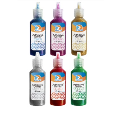 Adhesivo con acabado glitter ezco 21 g surtido