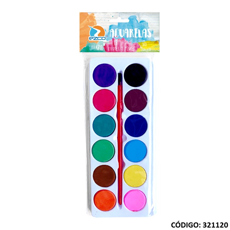 Acuarela ezco x12 colores