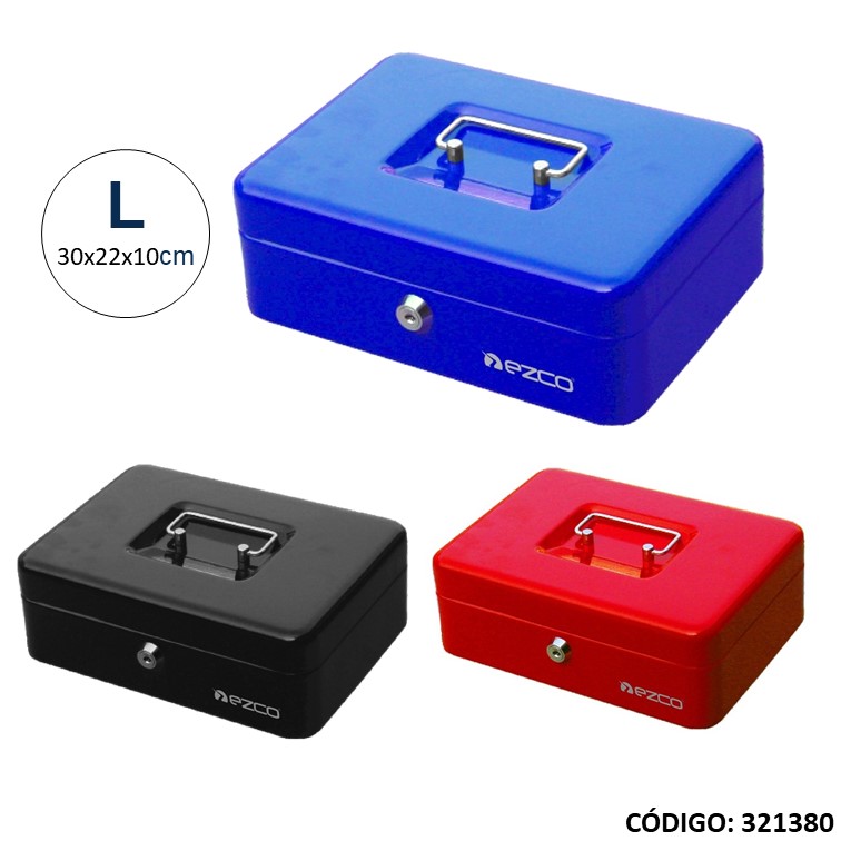Cofre metal ezco 8878 ""l"" 30x22x10cm