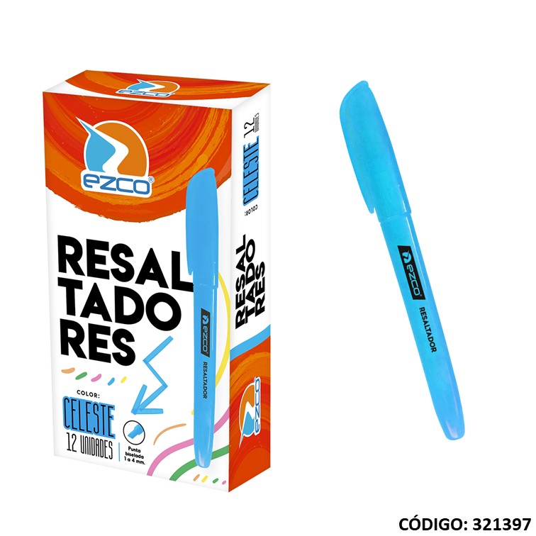 Resaltador ezco fino celeste