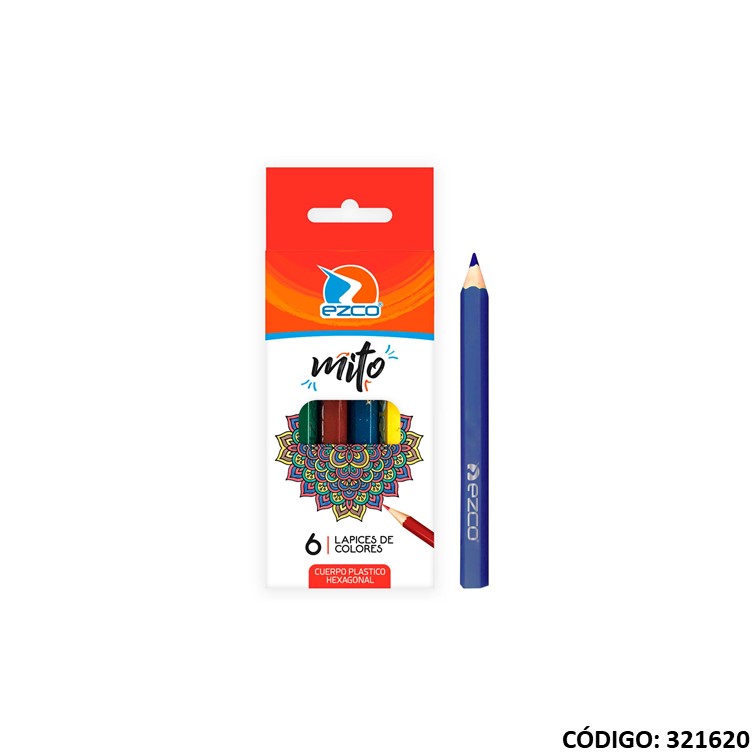 Lapiz/color ezco mito x6 cortos