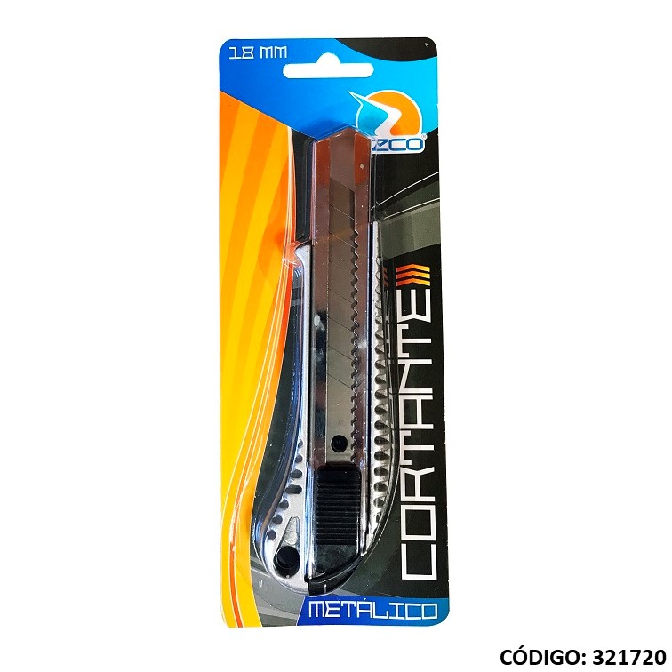 Estilete 18mm. ezco metal c/guia