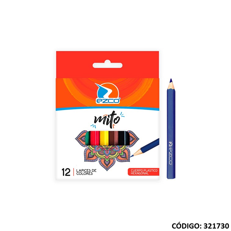 Lapiz/color ezco mito x12 cortos