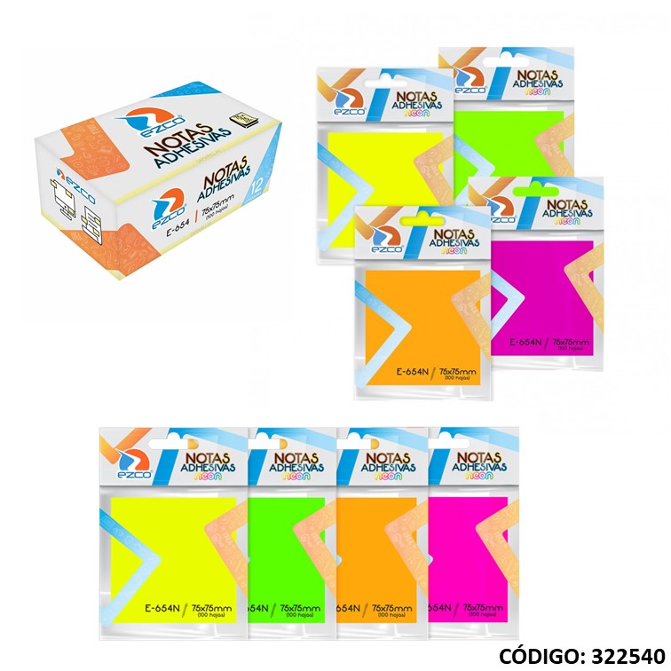 Nota-ad ezco 75x75mm. neon e-654n