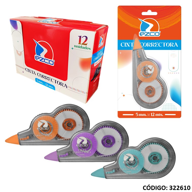 Corrector cinta ezco 5mm. x12m