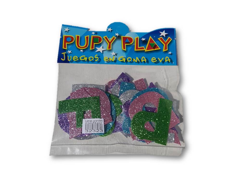 Goma-eva p. play letras con acabado glitter