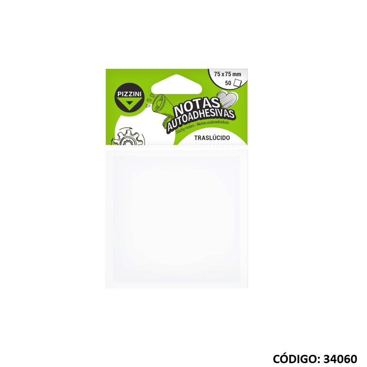 Nota adhesivo. pizzini 75x75mm papel transl. 50h