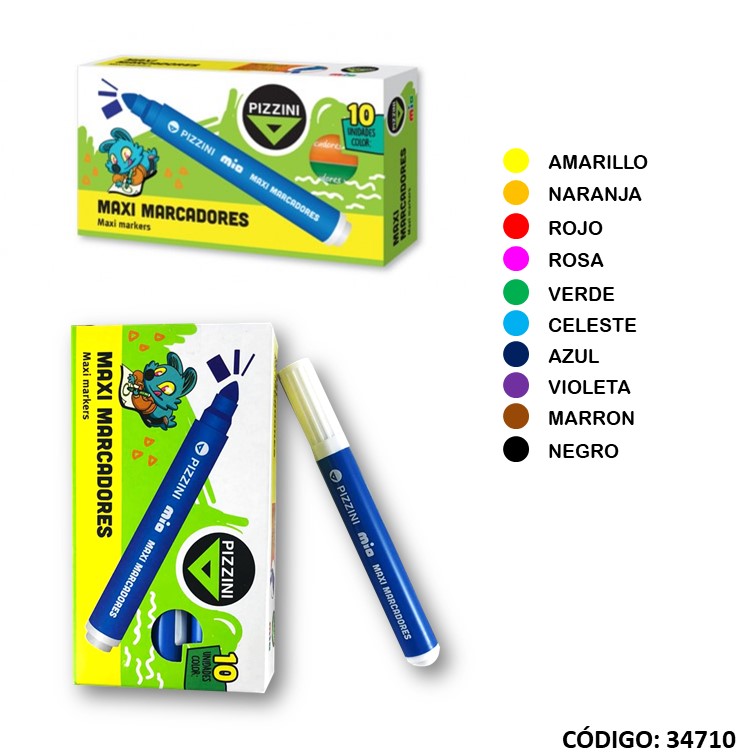 Marcador pizzini mio maximarcador x10 color