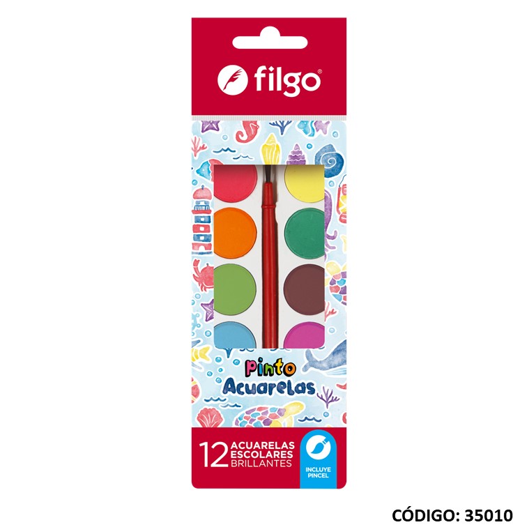 Acuarela filgo pinto x12 colores