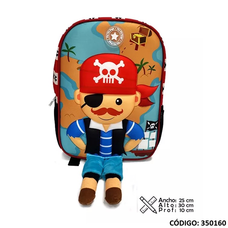 Mochila jardín phi phi 12"" pirata