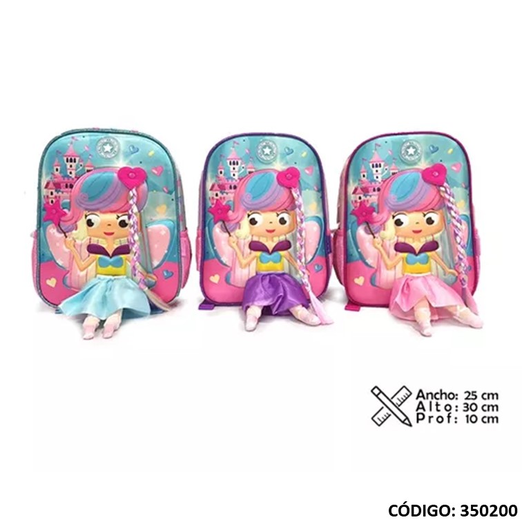 Mochila jardín phi phi 12"" princesa