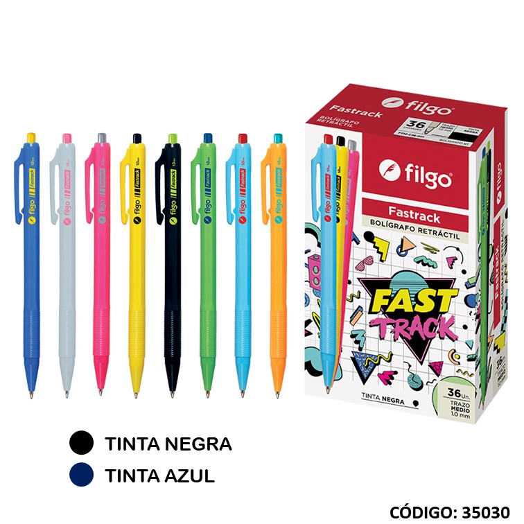 Bolígrafo retráctil filgo fastrack az/ne