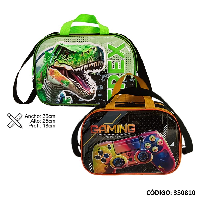 Bolso infantil phi phi 16"" dino/gaming 101413/4/21