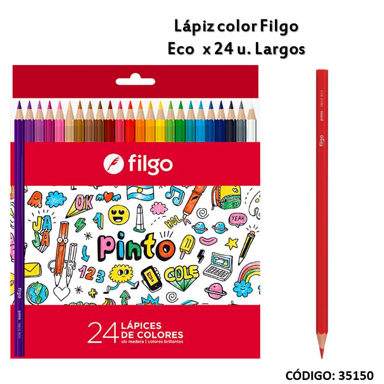 Lapiz/color filgo eco x24 largos