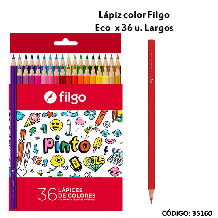 Lapiz/color filgo eco x36 largos