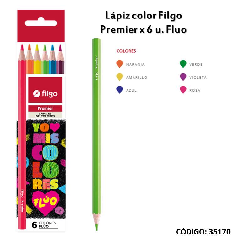 Lapiz/color filgo premier x8 l fluo