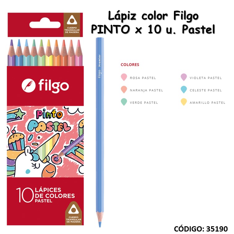 Lapiz/color filgo premier x10 l pastel