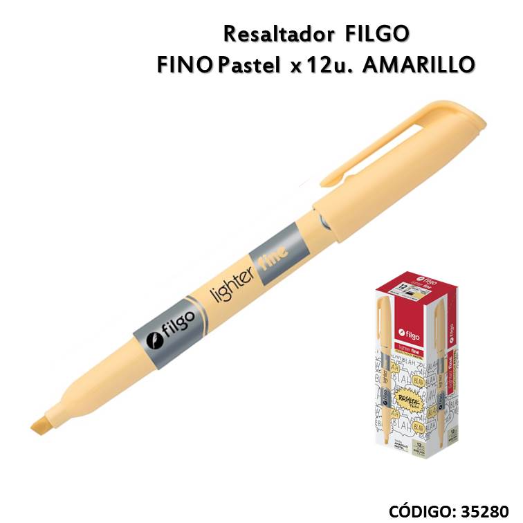 Resaltador filgo fino pastel amarillo