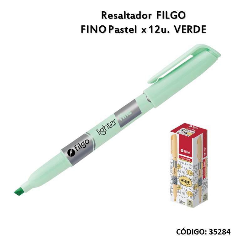 Resaltador filgo fino pastel verde