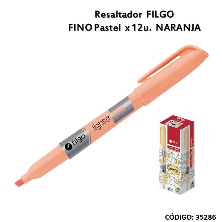 Resaltador filgo fino pastel naranja