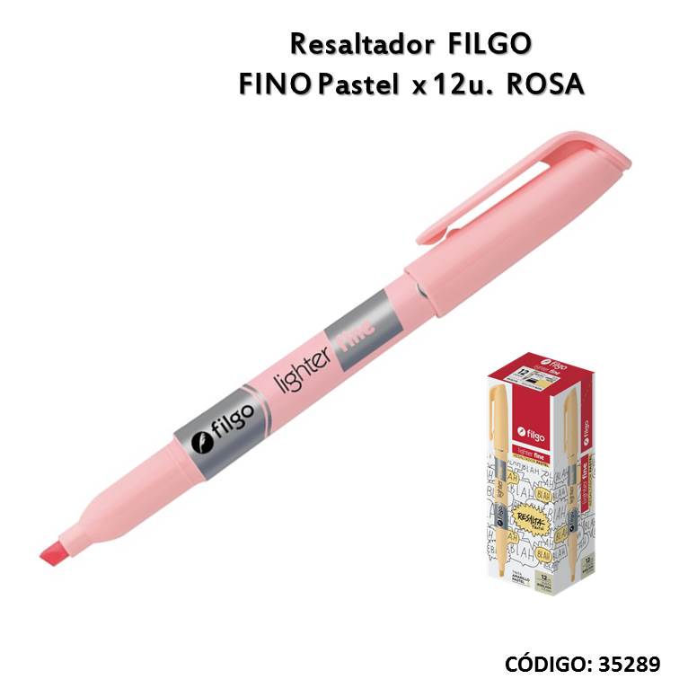 Resaltador filgo fino pastel rosa