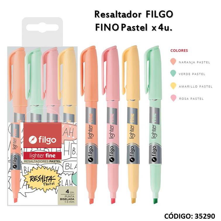 Resaltador filgo fino pastel