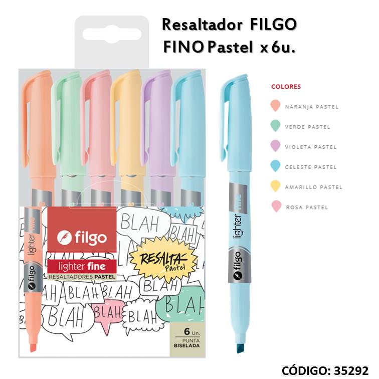 Resaltador filgo fino pastel