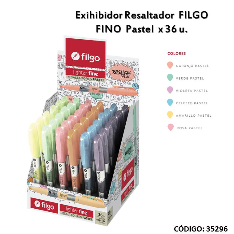 Exhibidor resaltador filgo fino pastel