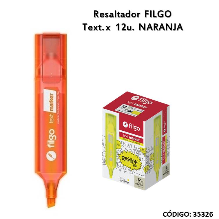 Resaltador filgo text. naranja