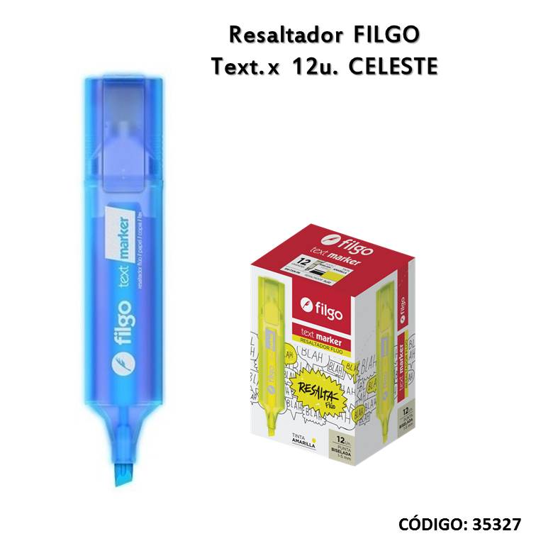 Resaltador filgo text. celeste