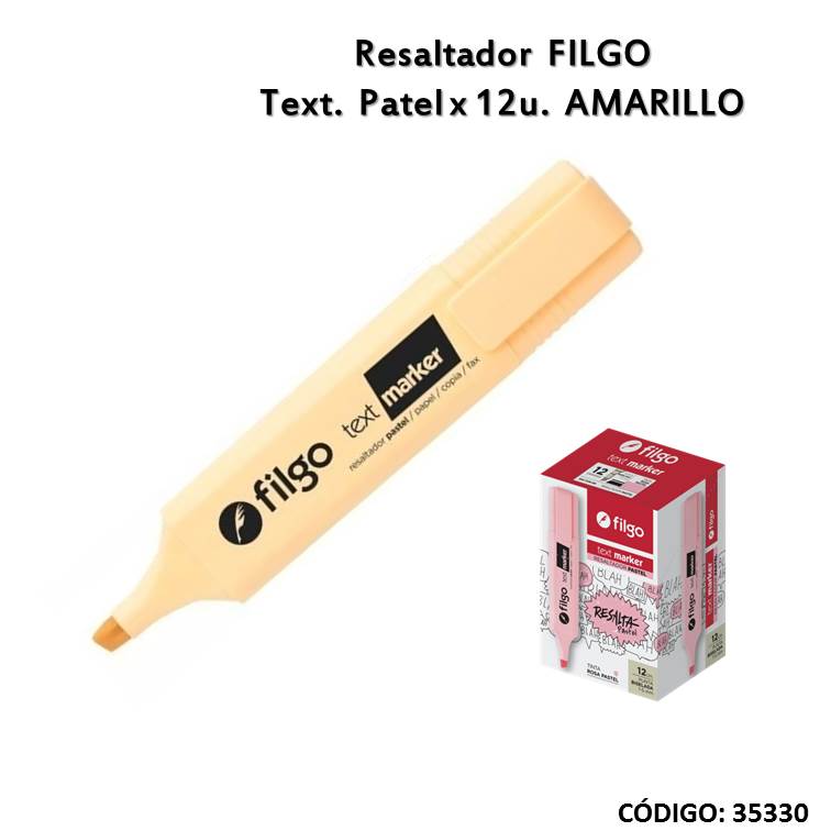 Resaltadores pastel Filgo Text, 12 unidades