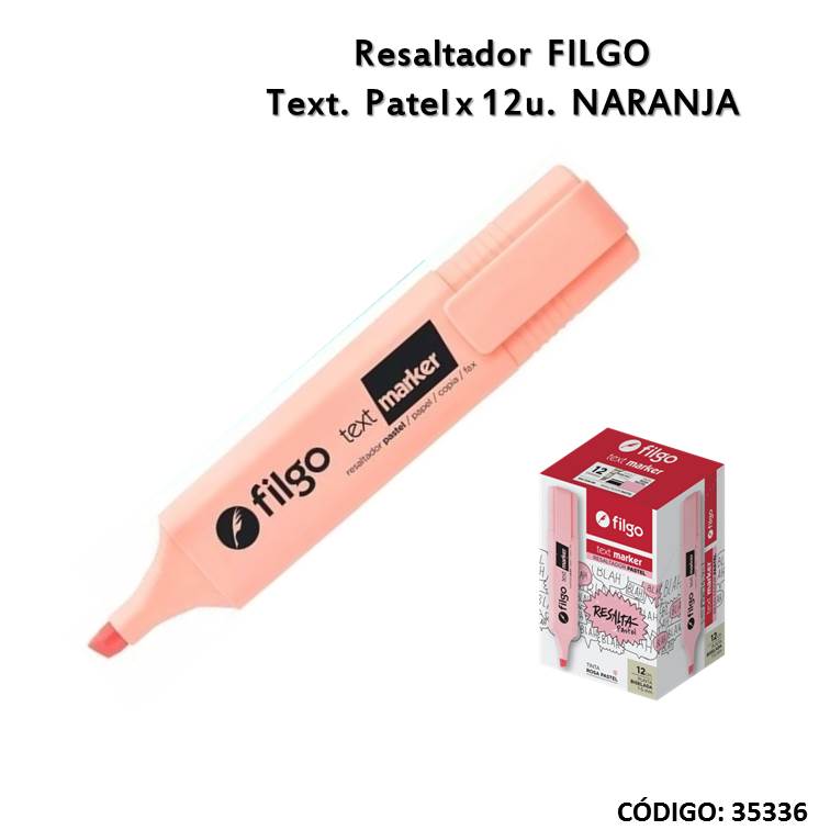 Resaltador filgo text. pastel naranja