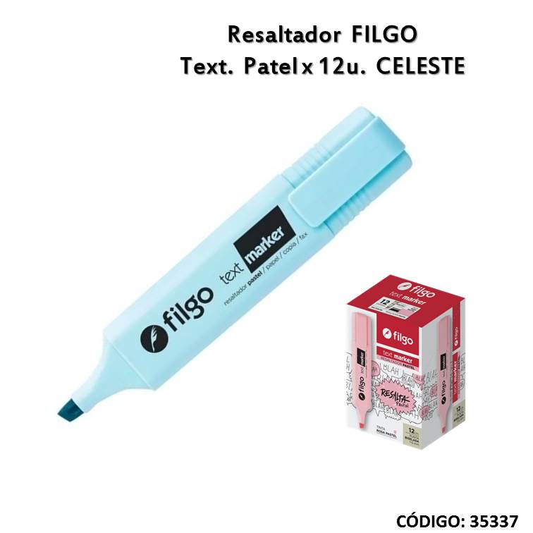 Resaltador filgo text. pastel celeste
