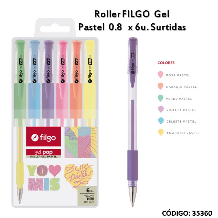 Roller filgo gel pop pastel 0.8