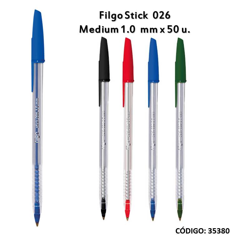 Bolígrafo filgo stick 026 1.0 (20/40) colores