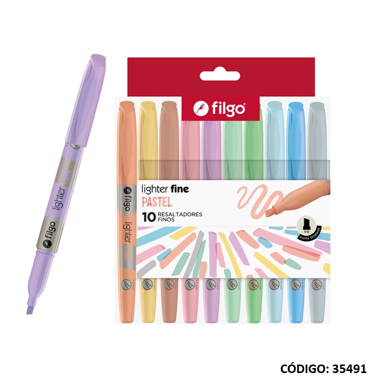 Resaltador filgo fino pastel