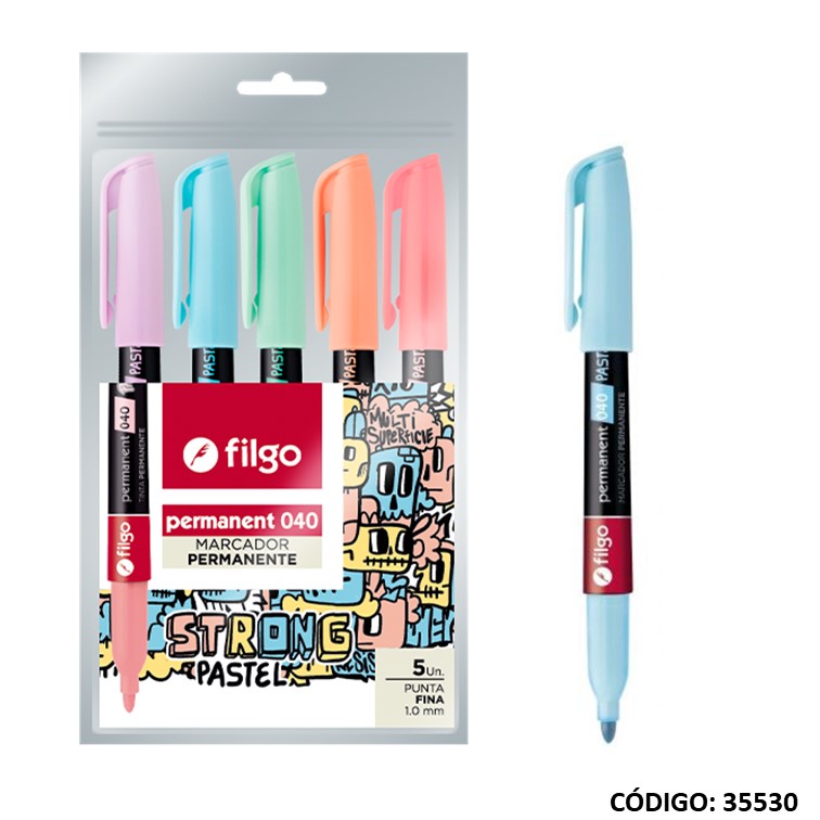 Marcador filgo 040 permanente fino pastel