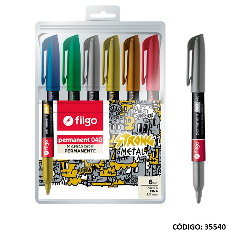 Marcador filgo 040 permanente fino metal