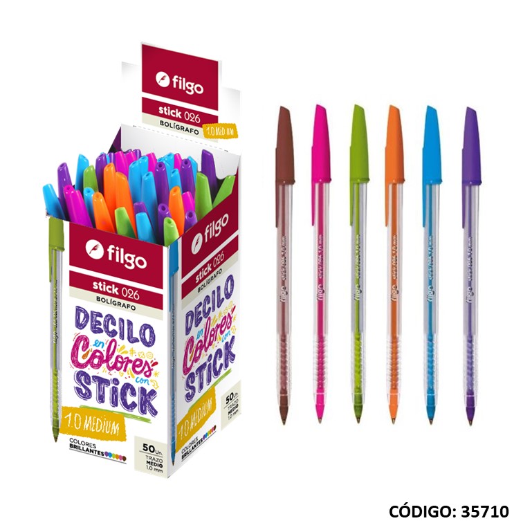 Bolígrafo filgo stick 026 color 1.0 surtido
