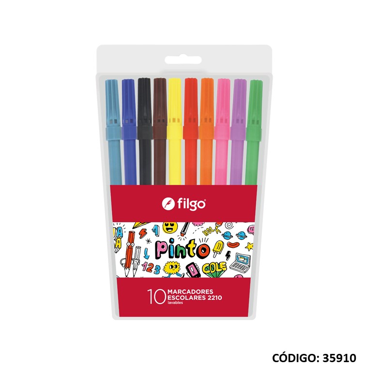 Fibra filgo escolar 2210 pinto x10 largas
