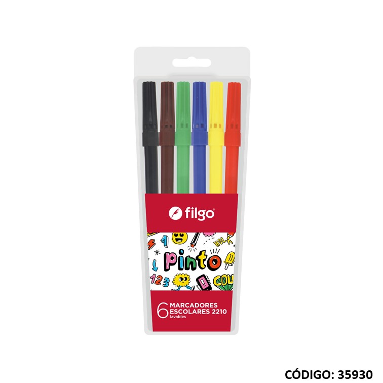 Fibra filgo escolar 2210 pinto x6 largas